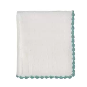 Image of Helena Springfield Ashley/Eloise Knitted Throw, Teal & Ivory