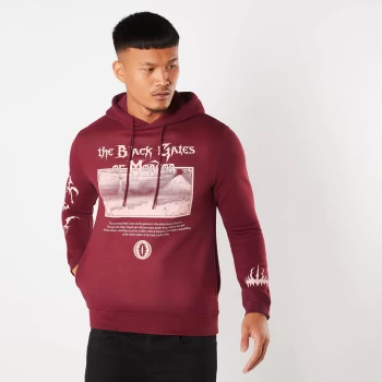 Image of Lord Of The Rings The Black Gates Of Mordor Hoodie - Burgundy - XL