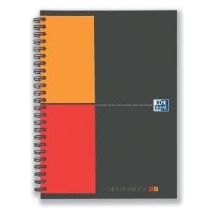 image of Oxford A5 International Address Book A-Z Polypropylene Wirebound 160 Pages 90gsm