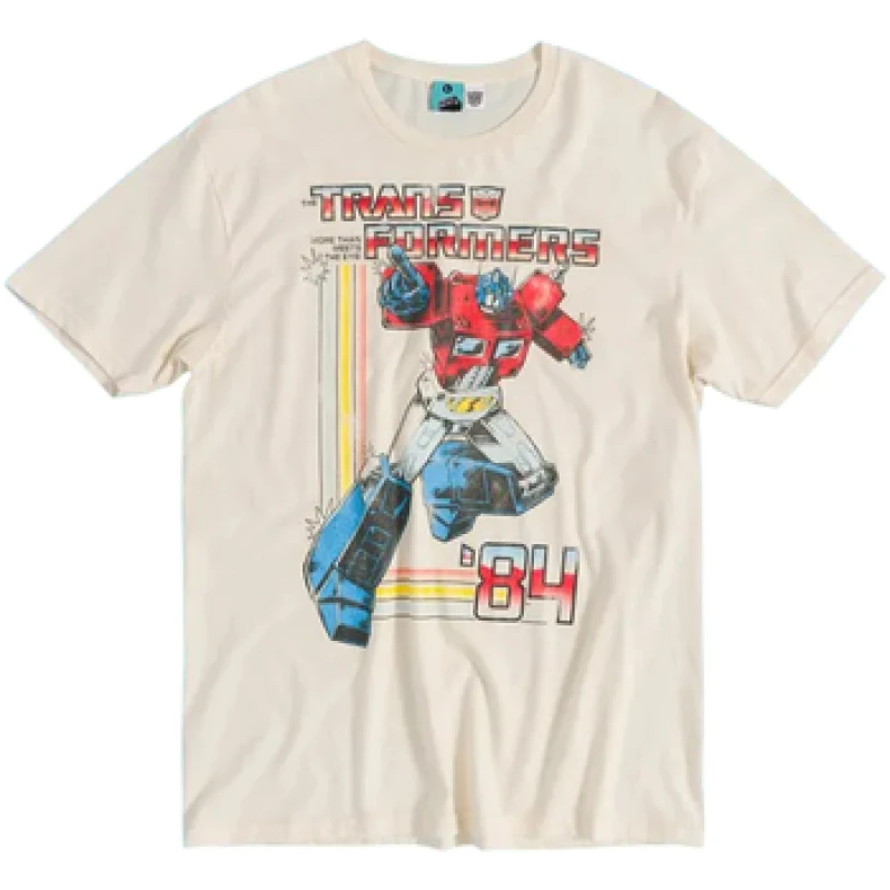 Image of Transformers Mens Optimus Prime T-Shirt in Ecru Size: Small Ecru Male S