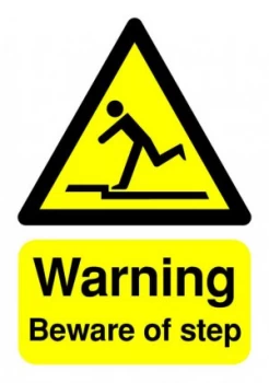 Image of Extra Value A5 PVC Safety Sign - Beware of Step