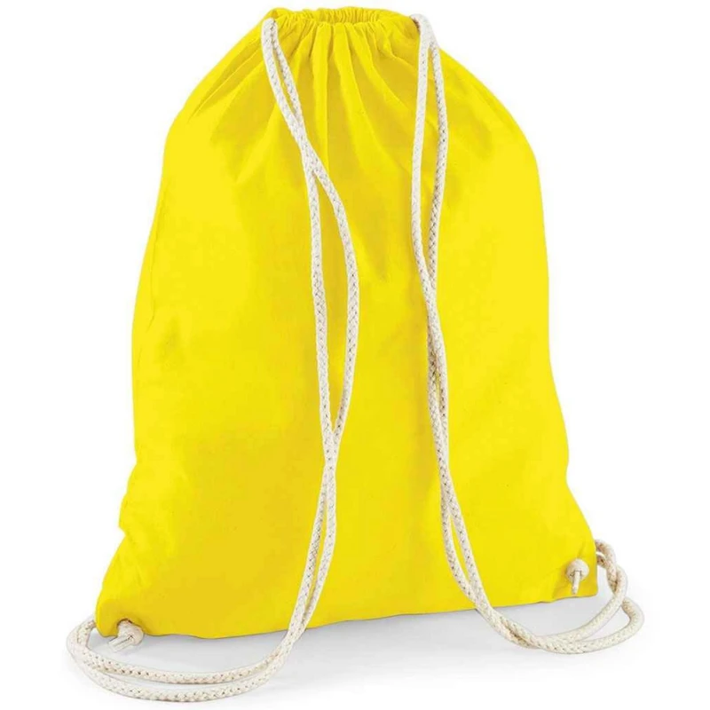 Image of Westford Mill Mens Cotton Drawstring Bag in Yellow Yellow Male