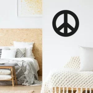 Image of Peace Black Decorative Metal Wall Accessory