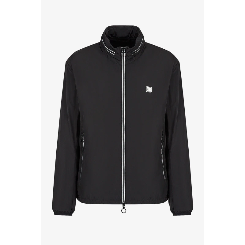 Image of Armani Exchange Mens Patch Logo Long Sleeve Zip Harrington Jacket Black 1200 male XS