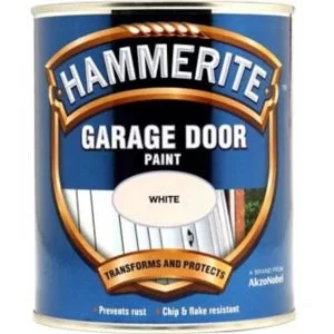 image of Hammerite White Gloss Garage Door Paint, 750Ml