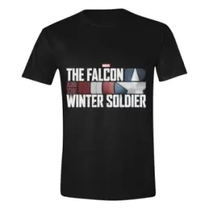 Image of The Falcon and the Winter Soldier T-Shirt Action HR Logo Black Size L
