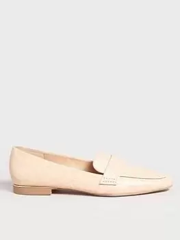 Long Tall Sally Loafer Metal Heel Detail Nude, Nude, Size 10, Women