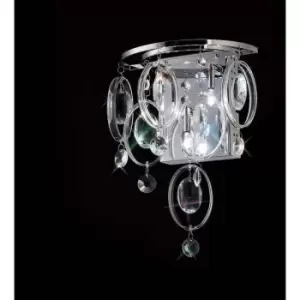 image of Wall light Solana 3 bulbs polished chrome/crystal