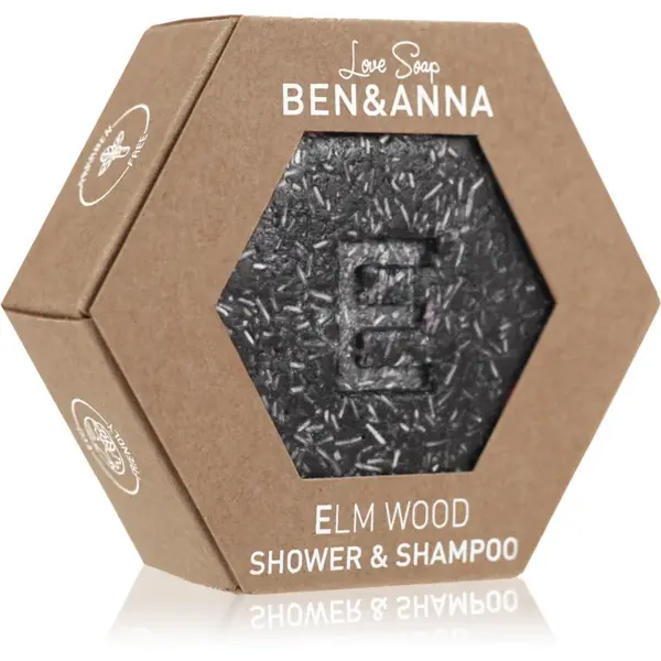 image of Ben & Anna Love Soap Elm wood Shower Gel & Shampoo Bar 60g