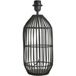 image of Minisun - Large Natural Rattan Table Lamp Base - Black