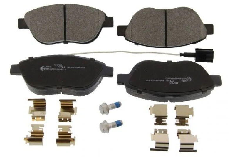 Image of MAPCO 6081 Brake pad set Front Axle, incl. wear warning contact, with accessories, with brake caliper screws Brake Pad Set,disc brake (402)