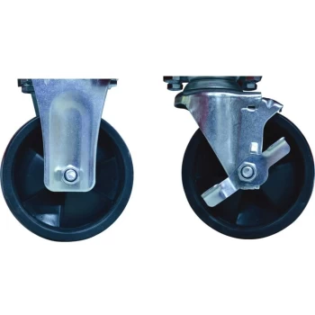Image of Castors 5X2 Pp 2 X Fix, 2 X Swiv Braked: Yamoto 27' Cab - Kennedy