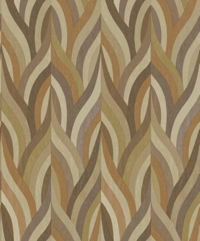 Image of Holden Decor Arabesque Brown Geometric Embossed Wallpaper