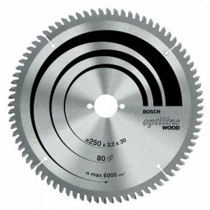 Image of Bosch Accessories Optiline 2608640436 Carbide metal circular saw blade 254 x 30 x 2mm Number of cogs: 60