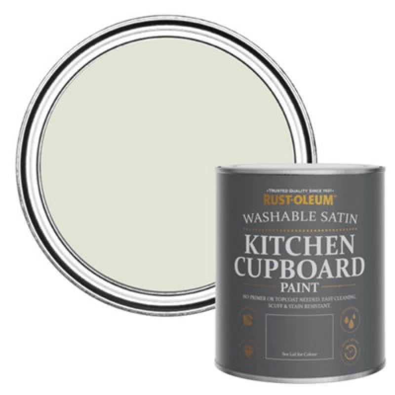 Image of Rust-Oleum Portland Stone Satin Kitchen Cupboard Paint 750Ml