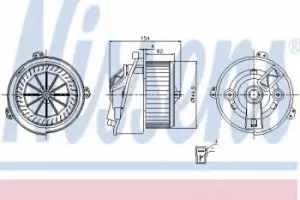 Image of Nissens Interior Cabin Blower Fan 87129