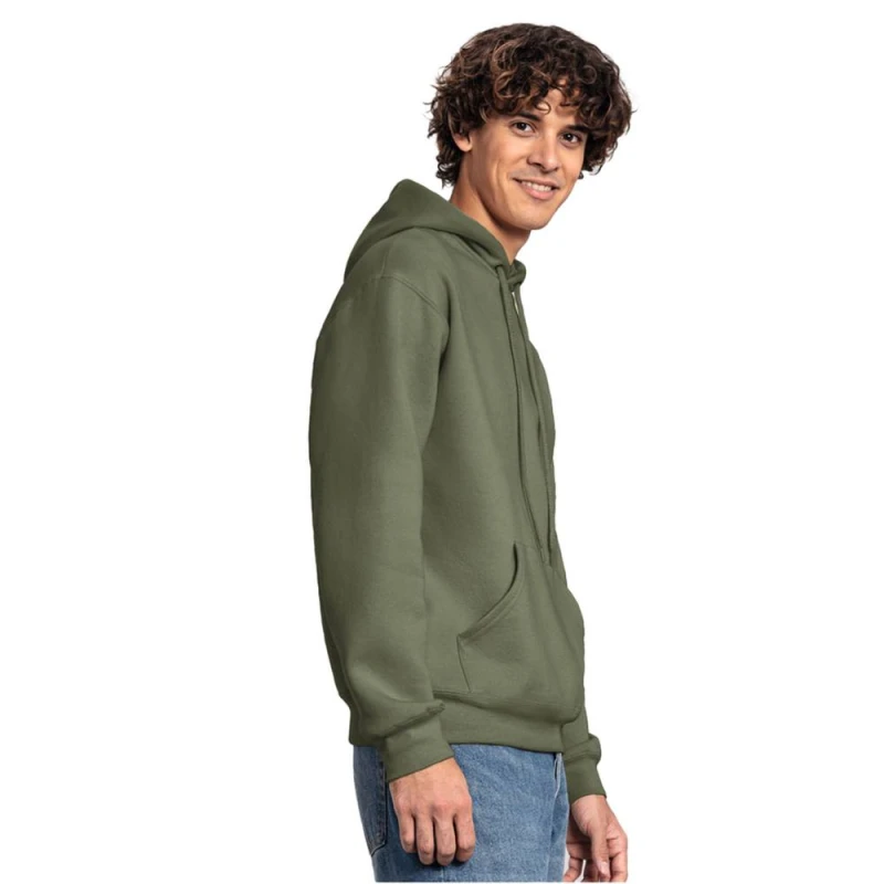 Image of Fruit of the Loom Mens Iconic Premium Hoodie in Olive Size: Large Olive Male L