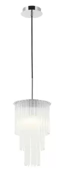 Image of Panama 1 Light Chrome Crystal Pendant Ceiling Light