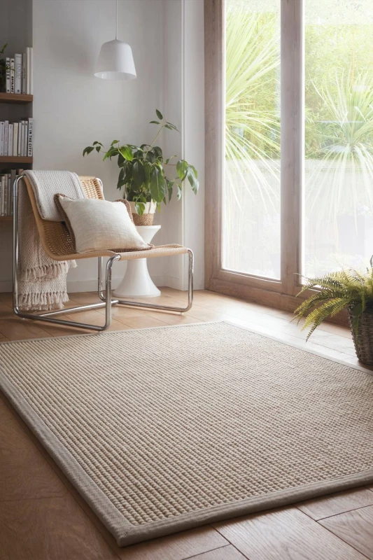 Image of SO'HOME Herringbone Border Boucle Rug Grey 120X170CM;160X230CM;200X290CM