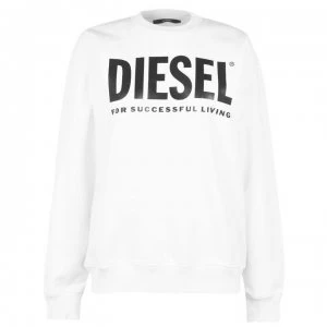 Image of Diesel Logo Crew Sweatshirt - White 100