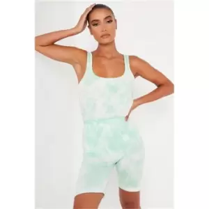Image of I Saw It First Tie Dye Cycle Shorts - Green