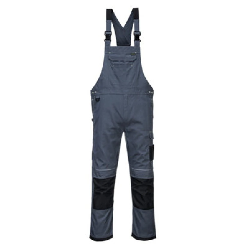 Image of Portwest PW3 Work Bib and Brace PW346ZBRXXXL Colour: Zoom Grey / Black