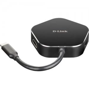 image of D-Link DUB-M420 notebook dock/port replicator Wired Thunderbolt 3 Black Silver