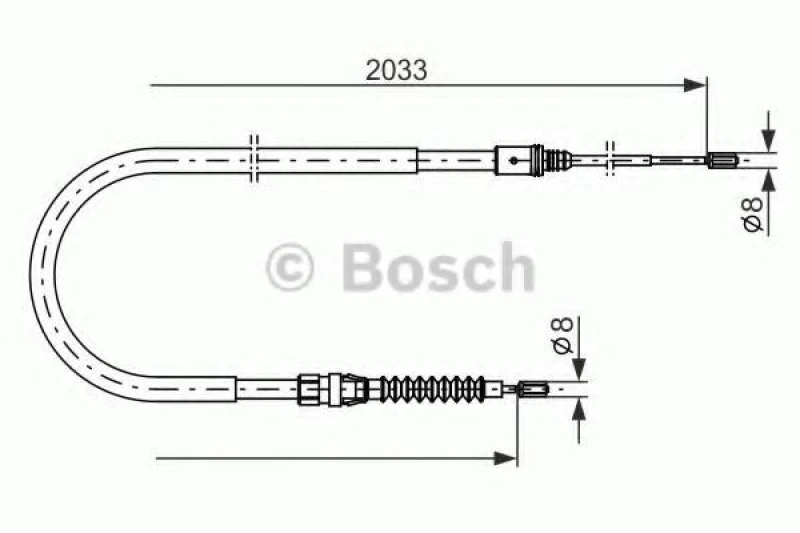 Image of Handbrake cable Bosch 1 987 482 190