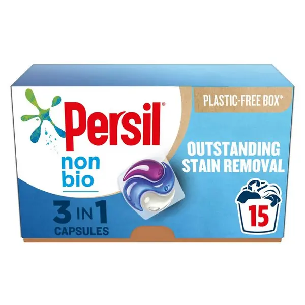 image of Persil 3-in-1 Non Bio Washing Capsules 15 Washes