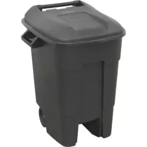 Image of 100 Litre Capacity Wheelie Bin - Solid Rear Axle - Two 200mm Wheels - Black