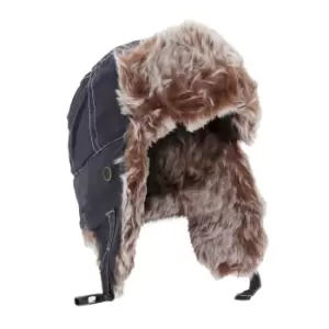 Image of Result Unisex Classic Thermal Winter/Ski Sherpa Trapper Hat (S) (Midnight Navy)
