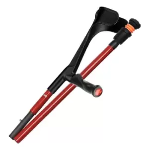 image of Carbon Fibre Folding Crutch Comfort Grip - Red - Single Left