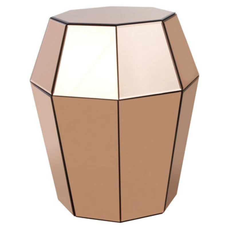 Image of Premier Housewares Metallic Accent Rose Gold Finish Side Table, Versatile Small Lounge Table, Easily Maintained Corner Table Gold