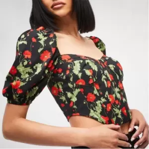 Image of Missguided Floral Print Corset Crop Top - Multi