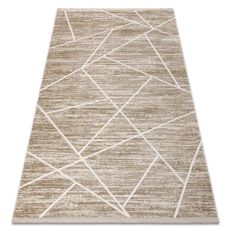Image of RugsX Modern Carpet Duke 51557 Beige / Cream - Geometric, Structured, Very S 80X150 Cm