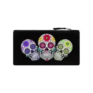 image of Grindstore Sugar Skull Trio Pencil Case (One Size) (Black)