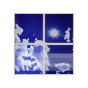 ENER-J Colour Changing And Dimmable Sky Cloud LED Panels 60X60cm 40W 3D Effect (set Of 4 With Remote)