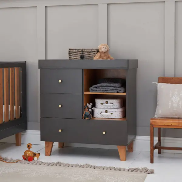 Image of Tutti Bambini Como Chest Changer - Slate Grey / Rosewood