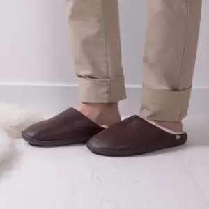 Image of totes Isotoner Brown Distressed Mens Mule Slippers Brown