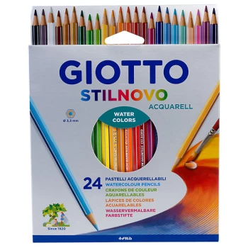 image of Giotto 255800 Stilnovo Acquarell Watercolour Pencils - Pack of 24