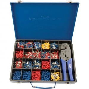 image of Draper 590 Piece Ratchet Cable Crimping Tool and Terminal Kit