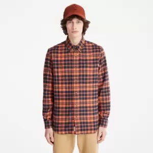Image of Timberland Flannel Checked Shirt For Men In Orange Orange, Size L