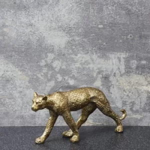 image of Standing Leopard Ornament Distressed Silver 7cm