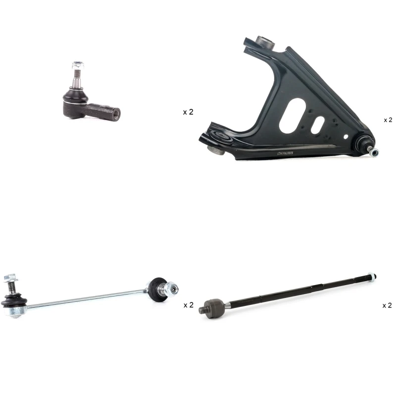 Image of RIDEX 772S1177 Control arm repair kit with coupling rod, Front axle both sides, Control Arm Sheet Steel Suspension Kit (772)