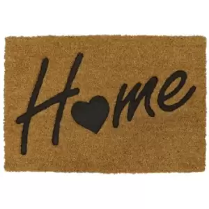 image of JVL Rubber Embossed PVC Backed Coir Doormat, 40x60cm, Home