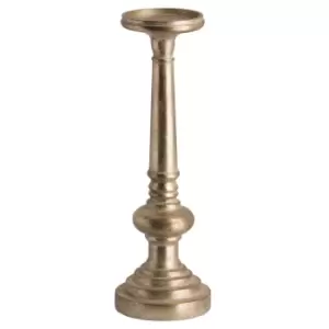 image of Antique Brass Effect Tall Candle Holder