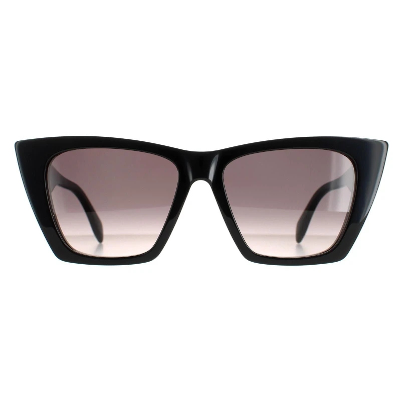 Image of Alexander McQueen Womens Cat Eye Black Grey AM0299S Black Female One Size