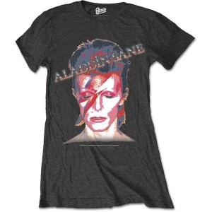 image of David Bowie - Aladdin Sane Womens Large T-Shirt - Black