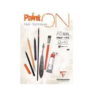 Image of Clairefontaine Paint On Pad 250gsm Paper 40 Sheets A5 Pack of 4 96538C