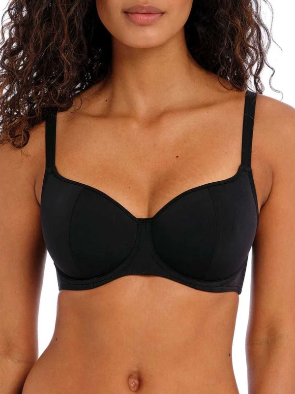 Image of Freya Womens Jewel Cove Sweetheart Bikini Top in Black Size: 30H Black Female 30H